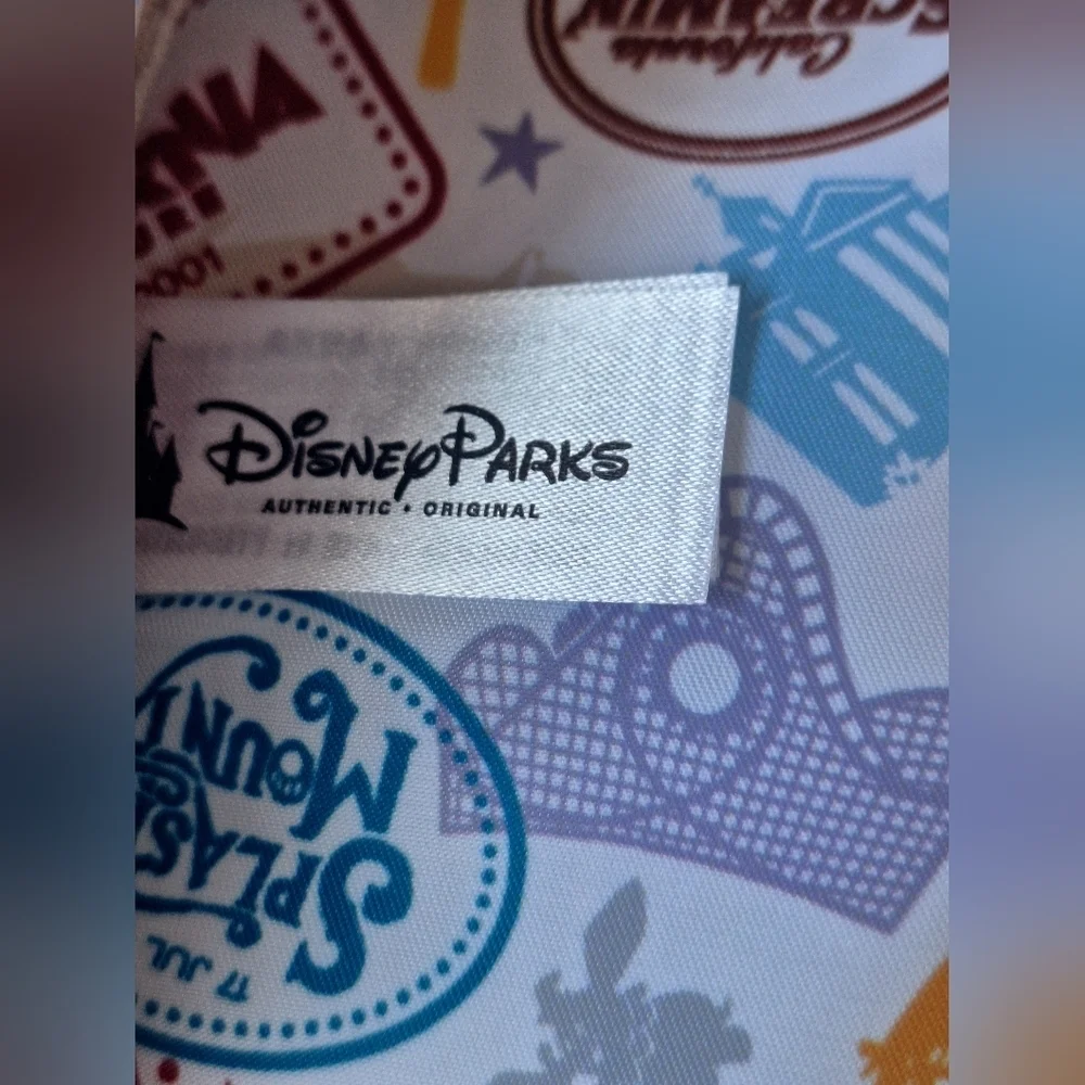 Disney Parks Mickey Passport Patch Collection Canvas Backpack Blue